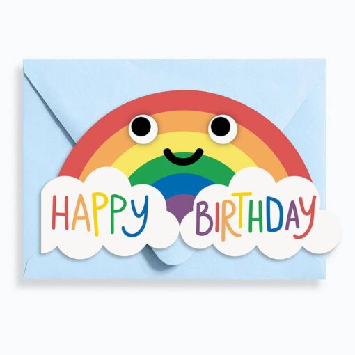 Paper Source - Die Cut Happy Birthday Rainbow A7 Single Card