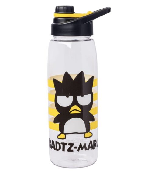 Sanrio Hello Kitty and Friends Badtz-Maru Pose Stripes Water Bottle with Screw Lid, 28 Ounces, Sanrio Badtz Maru