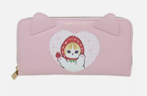Mofusand Large Wallet Pink Strawberry
