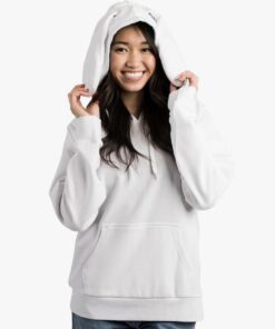 Cinnamoroll Embroidered White Cosplay Hoodie with 3D Ears