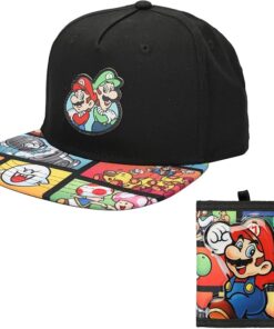 Nintendo Super Mario Bros. Boys Snapback Hat and Wallet Set