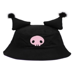 Men's and Women's Black Kuromi Cosplay Bucket Hat