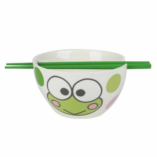 Keroppi 20oz Ceramic Ramen Bowl With Chopsticks