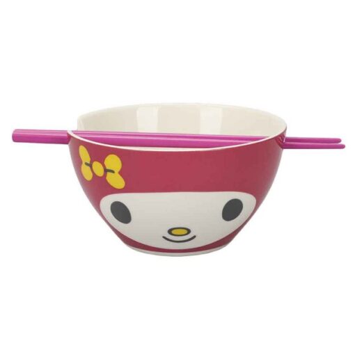 My Melody 20oz Ceramic Ramen Bowl With Chopsticks