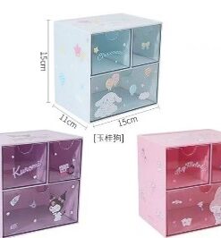 3 Drawer Organizer Cinnamoroll, Kuromi, My Melody