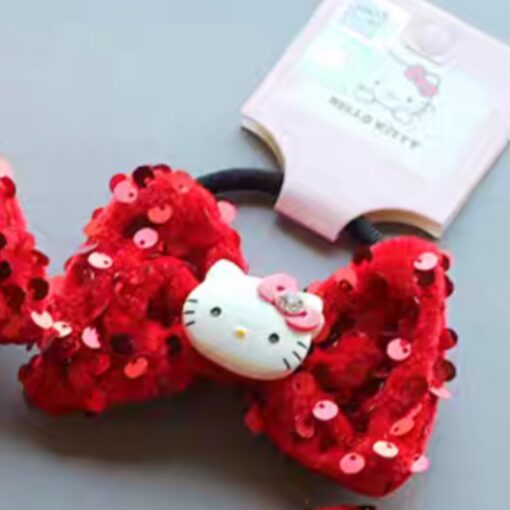 Hello Kitty Red Sparkle Red Bow Hair Tie