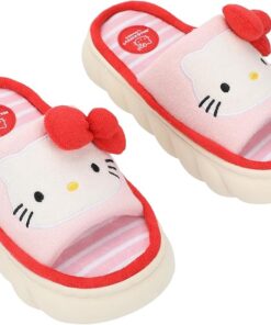 Hello Kitty 3D Character Face Open-Toed Slide Slippers