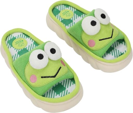 Keroppi 3D Character Face Open-toed Slide Slippers