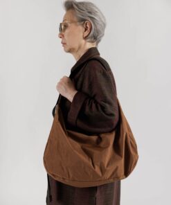 Baggu Large Brown Nylon Crescent Bag
