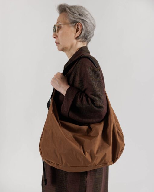 Baggu Large Brown Nylon Crescent Bag