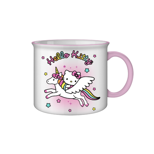 Hello Kitty Unicorn Star Glitter 20oz Ceramic Camper Mug