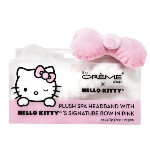 The Crème Shop Plush Spa Headband with Hello Kitty S Signature Bow (Pink)