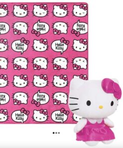 Hello Kitty Plush Doll & Silk Touch Blanket Throw Set (Pink Pride)