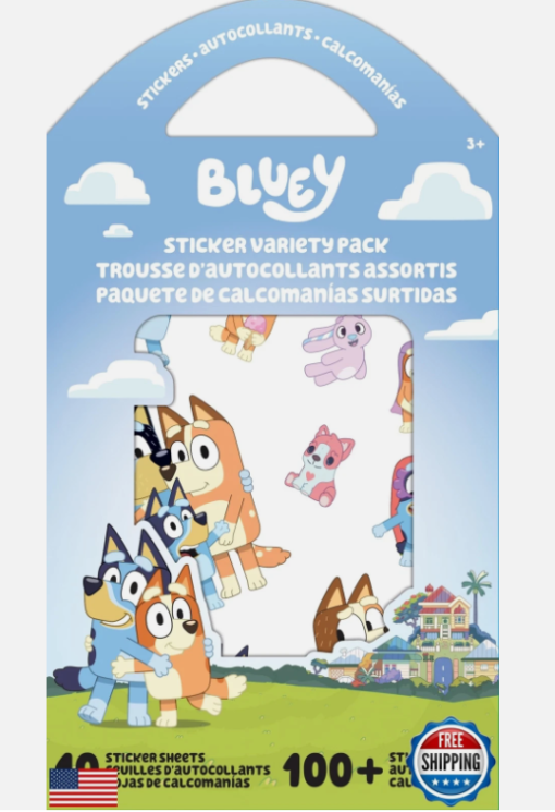 Bluey Stickers 10 Sheet Pack