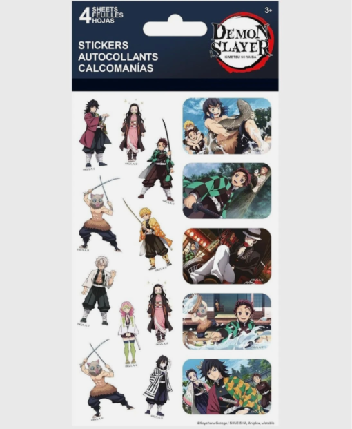 Demon Slayer Sticker Pack 4 Sheets