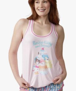Hello Kitty & Friends Group Shot Women S Racer Tank & Dolphin Shorts Sleep