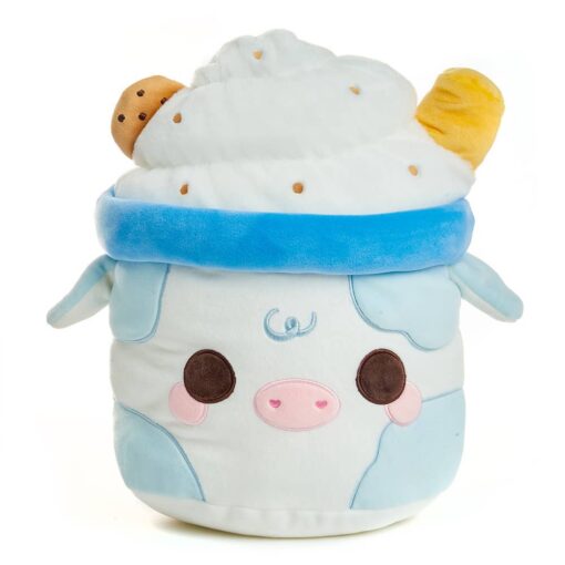 Mooshakes & Cookies (Soft Cute Kawaii Blue Cow Plushie)