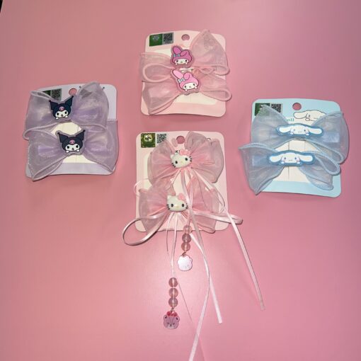 Duo Lace Bows with Charm