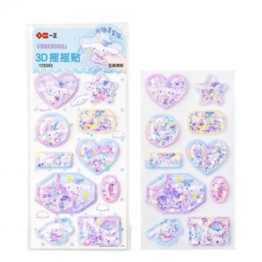 Cinnamoroll 3D Glitter Shake Acrylic Sticker Sheet