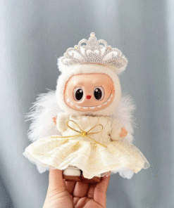 White Angel Dress and Tiara 4-Piece | Mini Plushwear Outfit